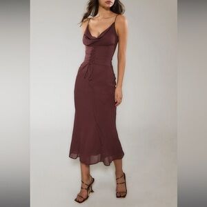 Rare London Corset Maxi Dress - Brown | Size M